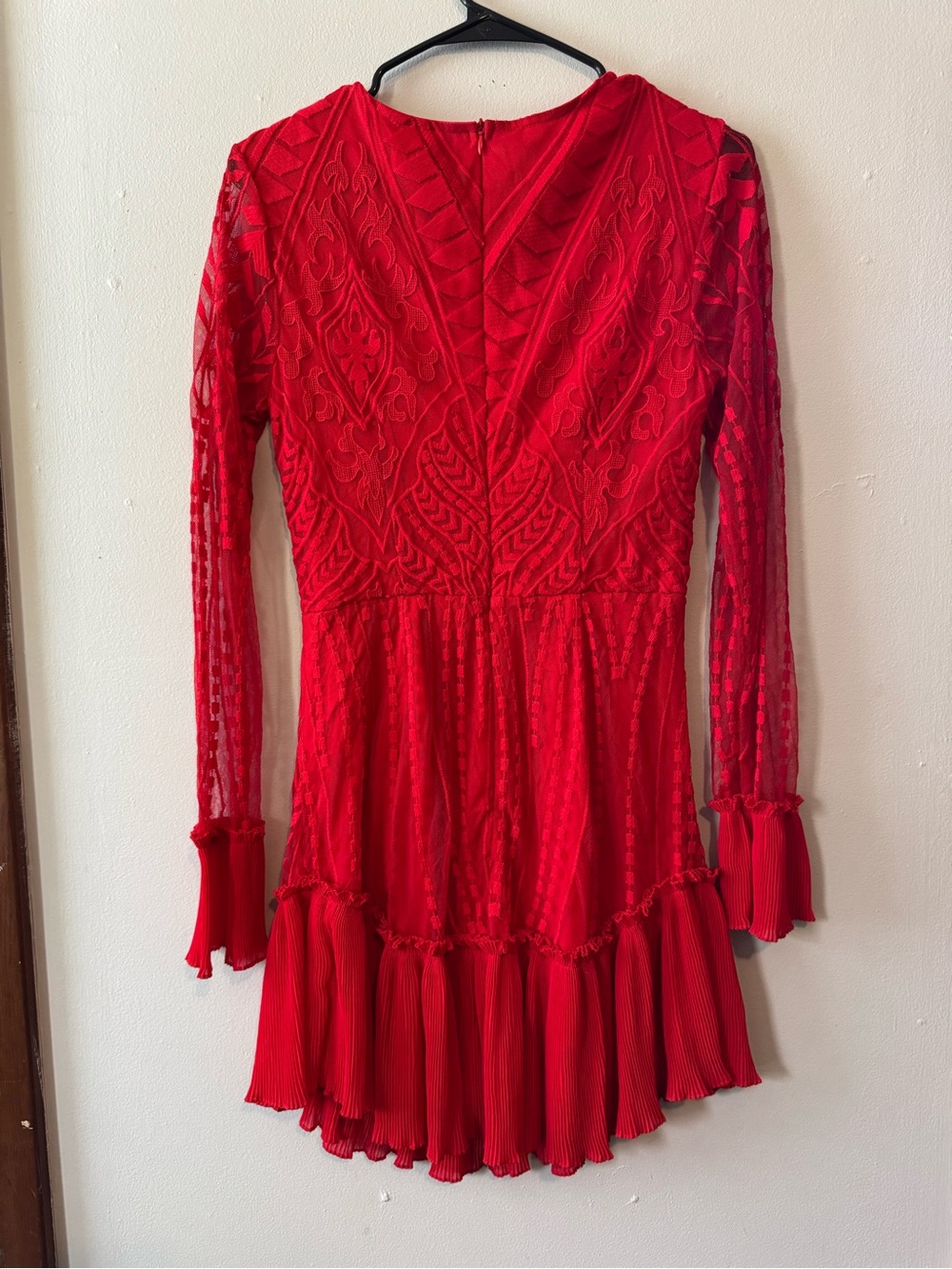 Hello Molly Red Embroidered Long-Sleeve Mini Dress - Picture 5 of 5